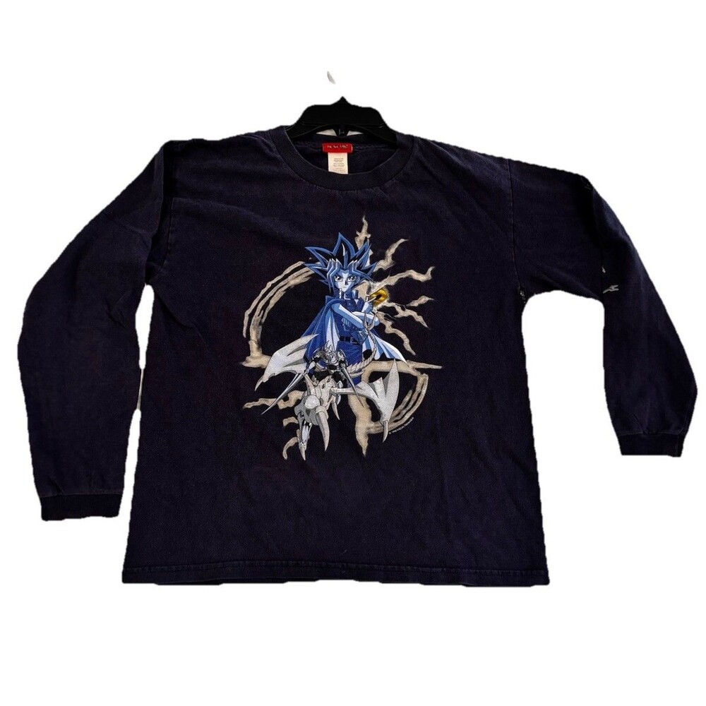 Vintage Yu-Gi-Oh Yami Yugi Dark Magician Long Sleeve Shirt Mens M Anime Tee